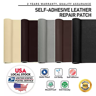 For Car Seat Sofa Couch Self Adhesive Vinyl Faux Leather Fabric Repair Patch Kit • $15.99