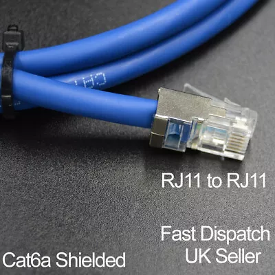 2M Cat6 Shielded Modem Router Cable VDSL RJ11/RJ11 Vdsl BT Infinity Etc • £16.99