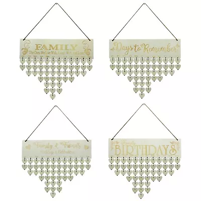 Wooden Hanging Calendar Board Birthday Reminder For Family Friends Wall Decor • £3.99