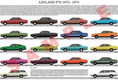 Leyland P76 History Chart 1973 To 1974 Deluxe Super Executive Force 7 • $48.10