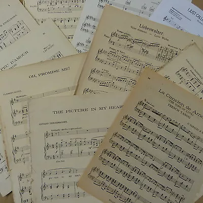 Vintage LOVE SONG Sheet Music Paper Maybe For Art Craft Decoupage Cards • £8