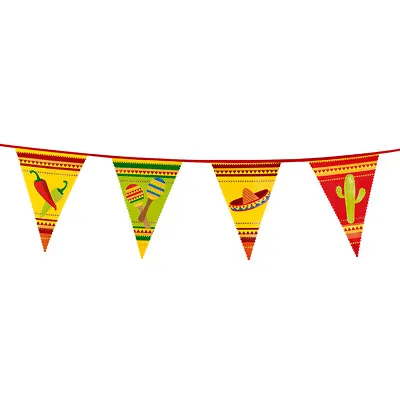 Mexican Fiesta Themed Pennant Flag Bunting Party Decoration - 20Ft / 6M Long New • £2.50