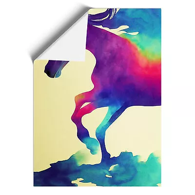 Watercolour Horse No.4 Abstract Wall Art Print Framed Canvas Picture Poster • £14.95