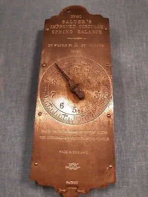 £22 • Buy Antique Vintage Brass SALTER No.60 Hanging Weighing Scales Spring Balance