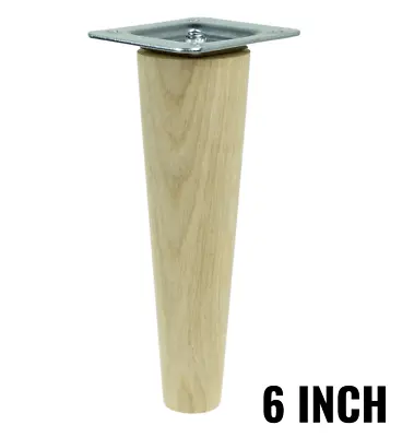 6'' Wooden Furniture Legs Tapered Feet Office Sofa Table Chair Stool Cabinet • £7