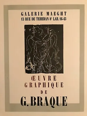 1959 Georges Braque Poster  Galerie Maeght  Original Lithograph Mourlot  • $45