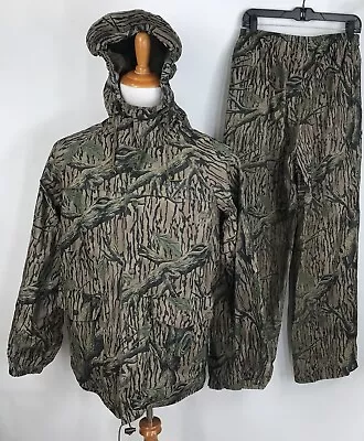 $105 • Buy Columbia Sportswear PVC Nylon Mossy Oak Original Rain Suit Jacket Pants L Vtg