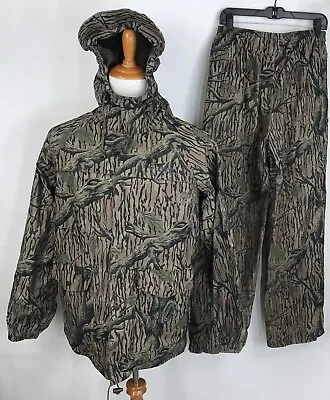 Columbia Sportswear PVC Nylon Mossy Oak Original Rain Suit Jacket Pants L Vtg • $62.50