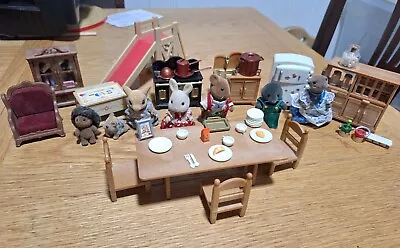 Sylvanian Families Bundle. 7 Charcters 12 Large Pieces Furniture & Accessories • £5.50