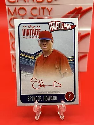 2020 Onyx Vintage Spencer Howard Red On-Card Auto /25 Philadelphia Phillies • $12.99