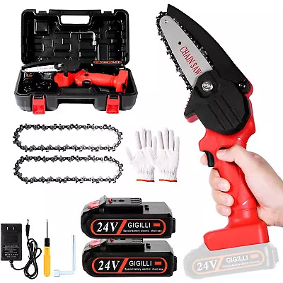 4  Mini Handheld Electric Chainsaw Cordless Chain Saw 24V 550W Battery Power • $39.99