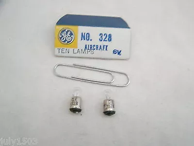 (2) New GE 328 Miniature Lamp Bulb 1w Midget Flanged 6 Volt 6v  • $11.90