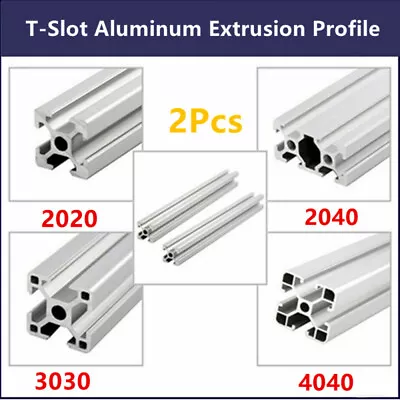 2Pcs T-Slot Aluminum Extrusion Profile 2020 3030 4040 2040 Nut6/8 CNC 3D Printer • $31