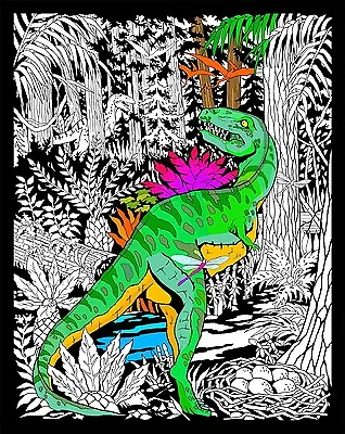 Dinosaur - Large 16x20 Inch Fuzzy Velvet Coloring Poster • $8.99
