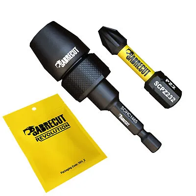 SabreCut TUFFCHUCK Professional Impact Rated Bit Holder 65mm Milwaukee DeWalt • £7.99