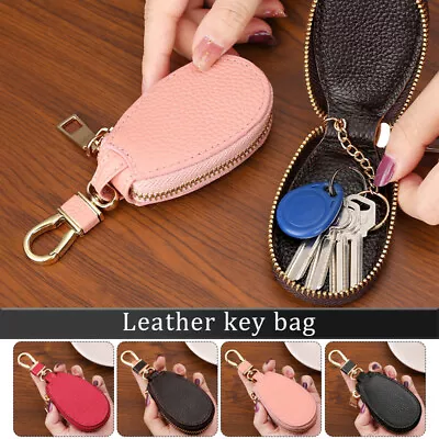 1pcs PU Leather Car Key Chain Protection Bag Zipper Holder Case Cover Universal • $8.45