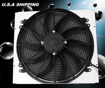 KKS Aluminum Radiator Shroud Fan W/ 16  Fit 1963-1967 Mopar 22  Wide Core 6669 • $135