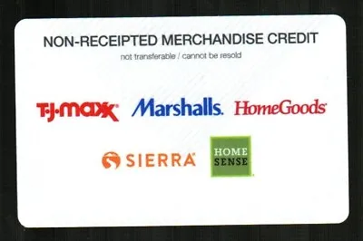 T.J.MAXX / MARSHALLS / HOME GOODS Merchandise Credit ( 2022 ) Gift Card ( $0 ) • $2.50