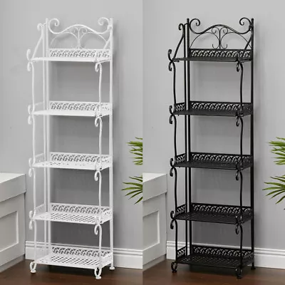 5Tier Slim Metal Bathroom Storage Shelving Unit Home Tidy Organizer Display Rack • £25.95