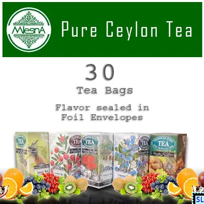 Sri Lanka Tea Pure Ceylon Mlesna 30 Tea Bags Flavored Black Green Herbal • $8.19