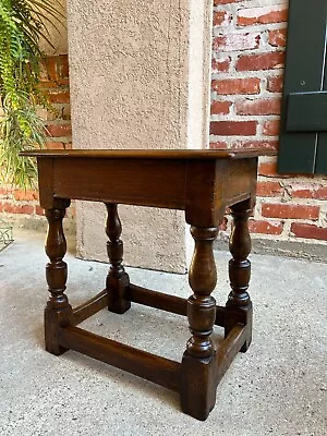 19th Century Antique English Oak Joint Stool Pegged Bench Display Stand • $975