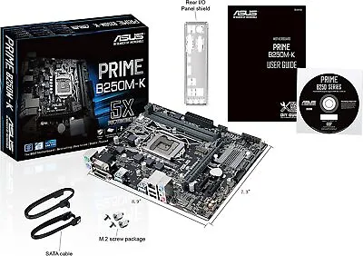 ASUS Prime B250M-K System Board 1151Pin DDR4 M.2 DVI-D VGA M-ATX Motherboard • $300
