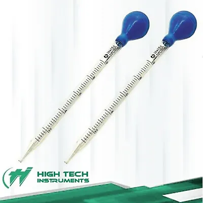 2Pcs Graduated Medicine Glass Droppers 10ml Transfer Pipet Pipette 8  With Scale • $9.99