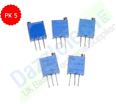 5 Pack 3296Y 3/8  Multiturn Variable Resistors Potentiometer Preset Trimmer Pot • £3.69