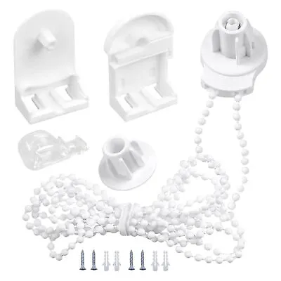 25mm Curtain Roller Blind Accessories Kit Plastic With Beaded Chain For Window • £6.59