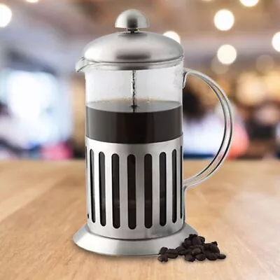 Coffee Plunger 350ml Stainless Steel Glass Cafetiere French Filter Coffee • £8.99