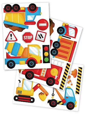 Car Excavator Truck Wall Tattoo Sticker Film Sticker Children's Room DIN A4 Y036 • £8.59