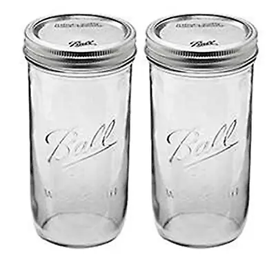 24 Oz Jar Wide Mouth (Pack Of 2)Clear - With Lid And Band • $52.20