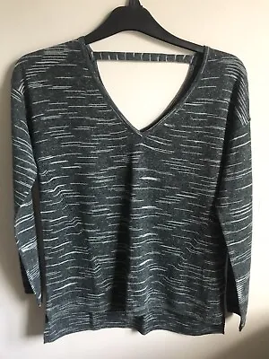 Ladies Marks & Spencer Linen Mix Grey Jumper. Size M. Excellent Cond. • £9.95