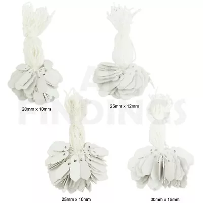 £1.30 • Buy Plain White Strung String Gift Tags Tie On Labels Jewellery Display Price