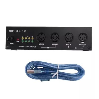 MIDI Box Musical Instruments USB MIDI Interface Merge Thru Box 64 MIDI4990 • $43.11