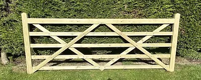 Wooden Tanalised 5 Bar Field Gate Made To Measure Smooth Planed Farm Gate. • £123