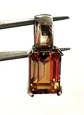 14K Solid White Gold Emerald Cut 9.32ct Mystic Topaz Ladies Charm Pendant • $599.99