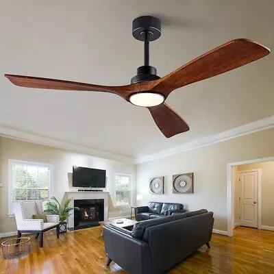 52  Wood Ceiling Fan With Lights Remote ControlQuiet DC Motor 3 Blade Ceiling • $139.49
