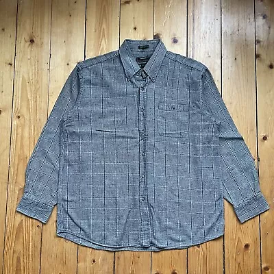 £4.99 • Buy Vintage Mountain Tek Apparel Equipment Grey Check Knit Flannel Shirt Overshirt
