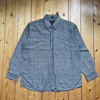 £4.99 • Buy Vintage Mountain Tek Apparel Equipment Grey Check Knit Flannel Shirt Overshirt