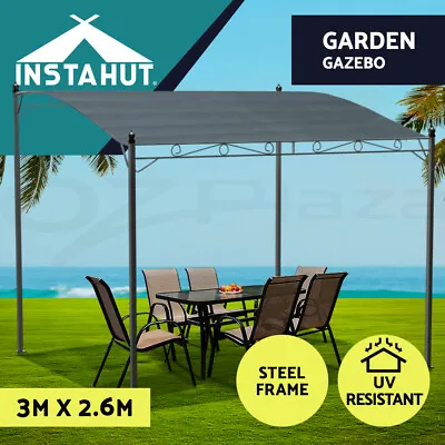 $152.95 • Buy Instahut Gazebo 3x2.5m Party Marquee Outdoor Wedding Tent Iron Art Canopy Grey