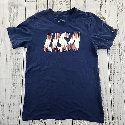 USA Soccer Nike Football Blue Short Sleeve Athletic Cut T-Shirt Men's M • $10.18