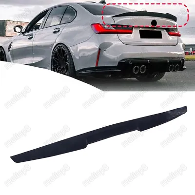 120CM PU Gloss Car Rear Roof Lip Spoiler Tail Trunk Wing Sticker Universal Black • $45.29