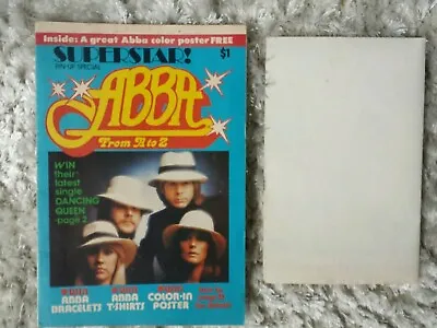 ABBA - From A To Z SUPERSTAR Pin-up Special - Magazine With Poster • $45