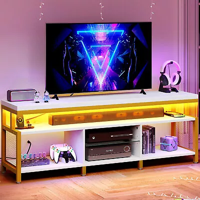 TV Stand For 70/65 Inch TVs Entertainment Center With Power Outlets & LED Lights • $123.88