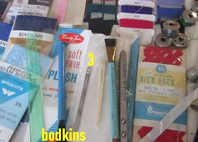 Huge Vtg Sewing Lot Lace Trim Tools Pin Cushions Rick Rack Bobbins Kits Brush + • $12.95
