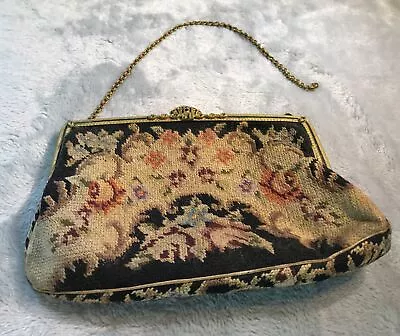 Vintage Embroidered Floral Flowers Purse Bag Handbag Austria • $24.25