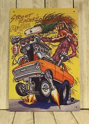 Rat Fink Tin Metal Sign Poster Vintage Look Hot Rod Racing Man Cave Garage   • $10.97