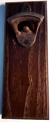 Vintage Bottle Opener Mounted On Wood With Strong Magnets In Wood • $14.88