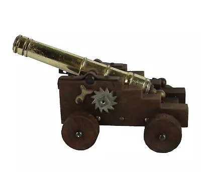 Collectible Cannon Replica  Metal Barrel W Wood Carriage & Wheels Made In Italy • $74.98